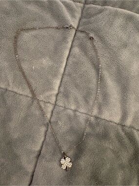Silver Crystal Clover Pendant Necklace - Women Jewelry
